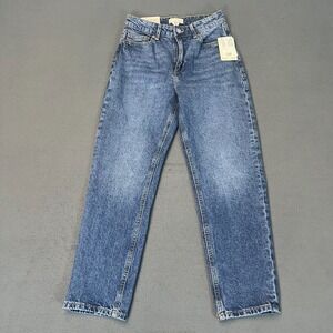 H&M Mom Women's Size 4 Jeans (26W 27L) High Waist Ankle Length Medium Wash NWT